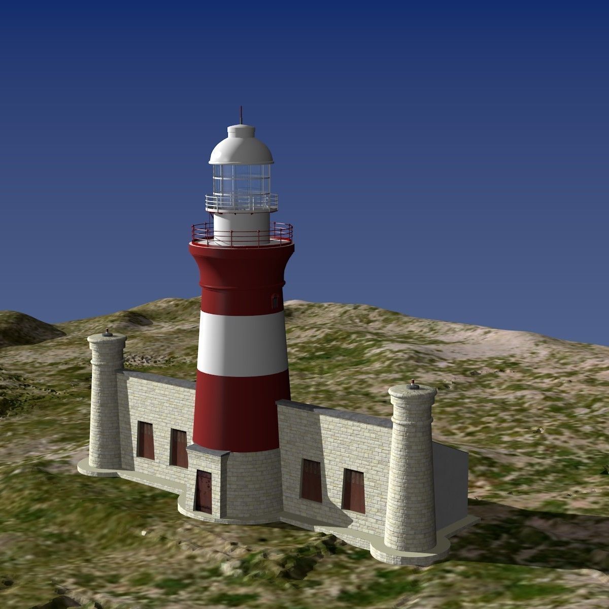 Cape Aghulas Lighthouse 3D model_1