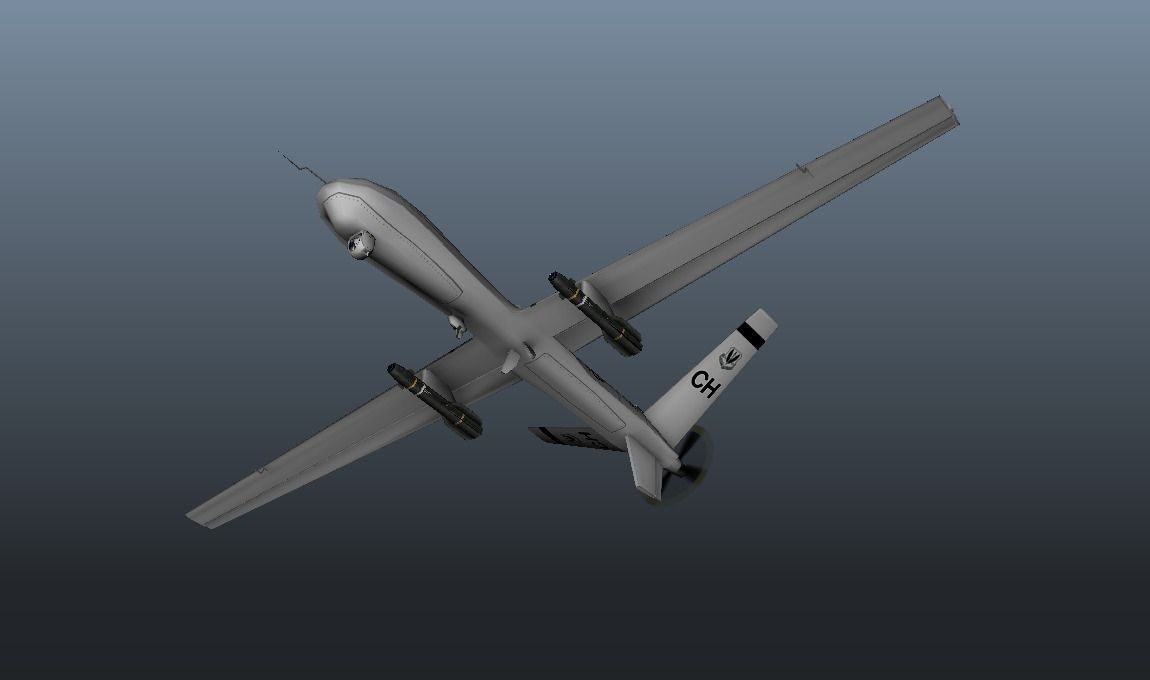 Drone unmanned aerial vehicle Low-poly 3D model_3