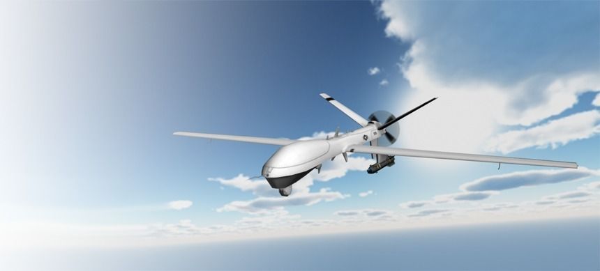 Drone unmanned aerial vehicle Low-poly 3D model_0