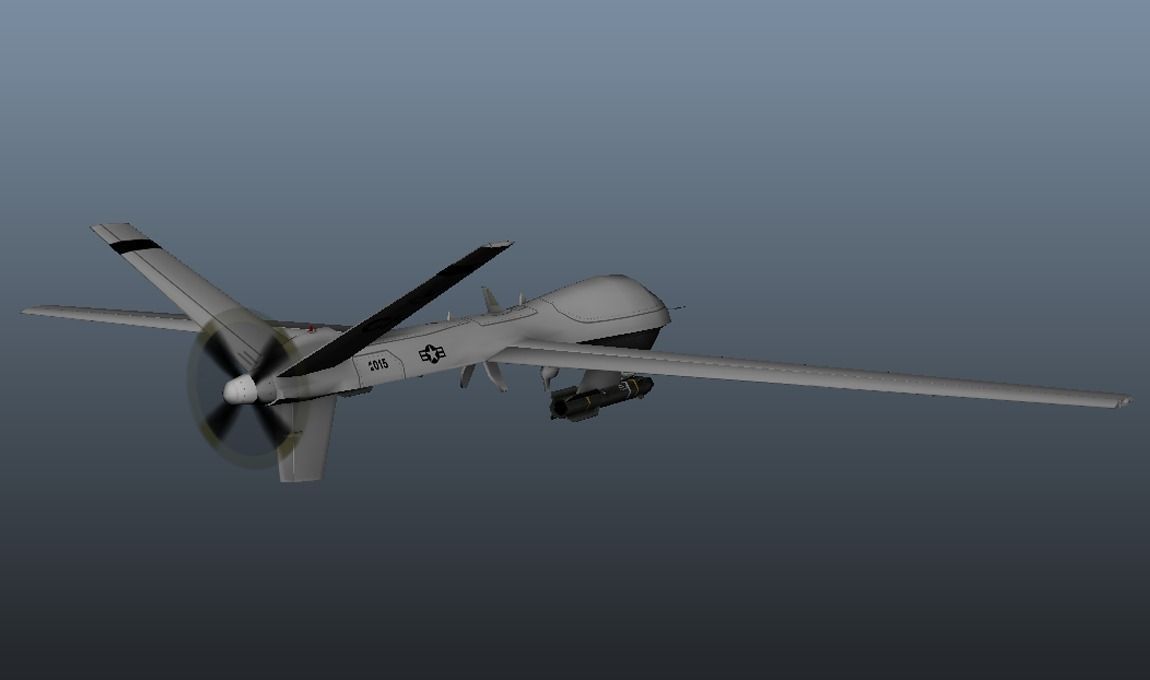 Drone unmanned aerial vehicle Low-poly 3D model_4