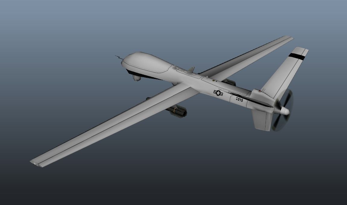 Drone unmanned aerial vehicle Low-poly 3D model_5