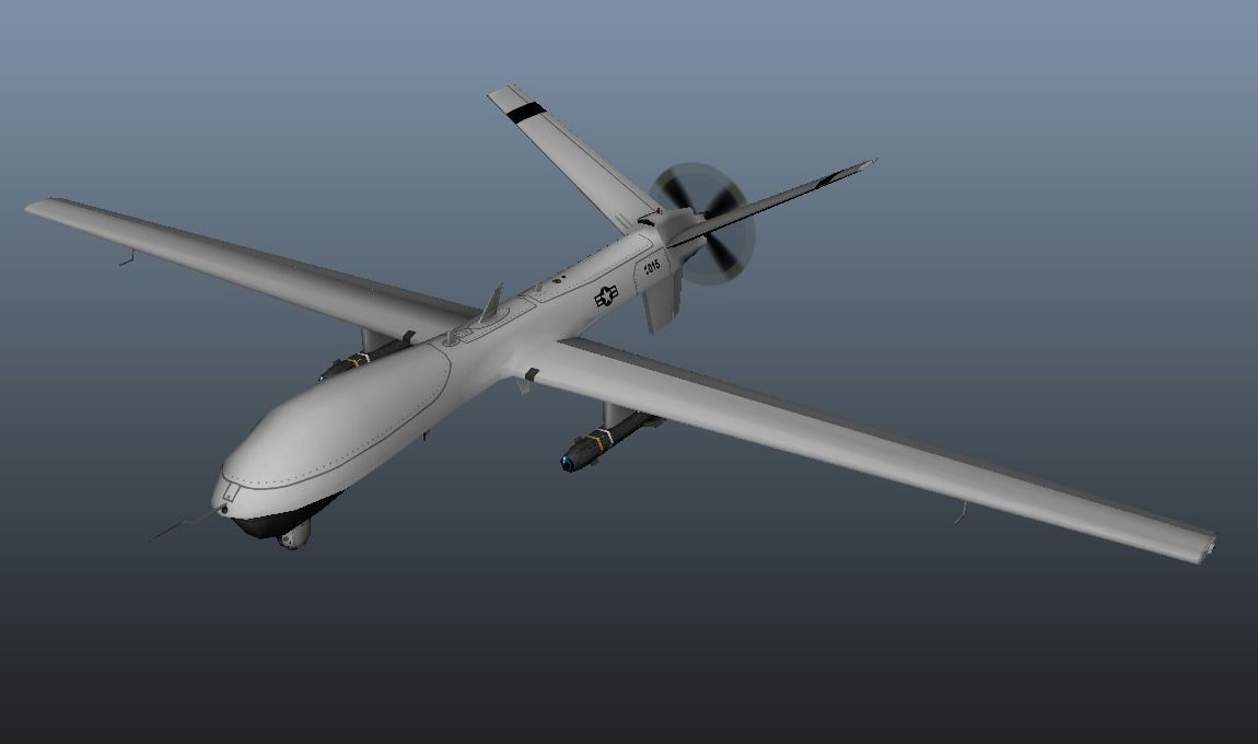 Drone unmanned aerial vehicle Low-poly 3D model_1