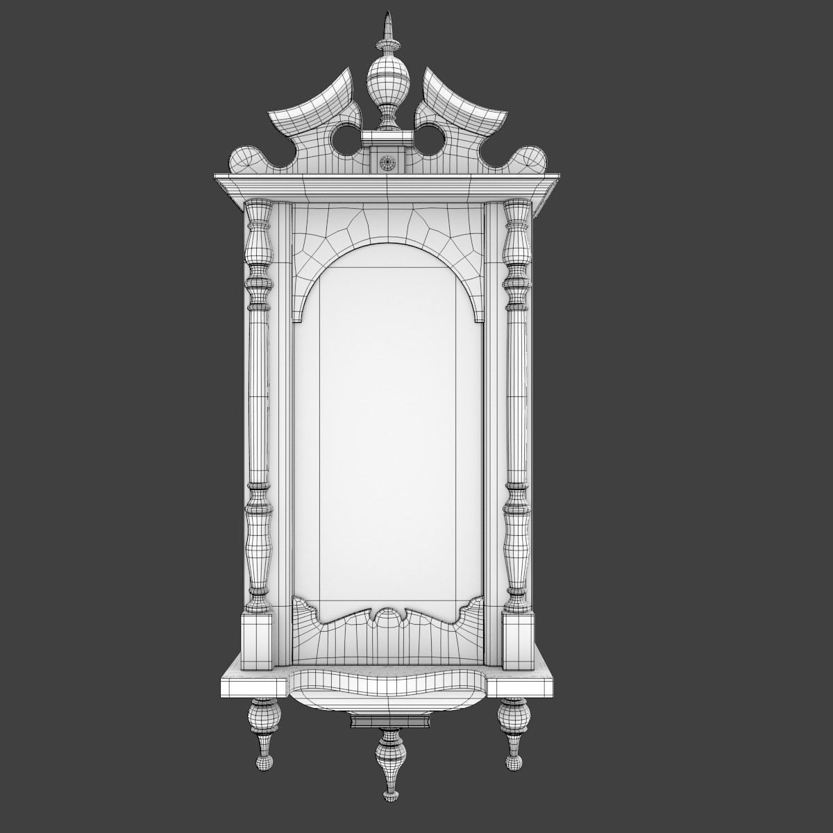 Wooden WallClock 3D model_1