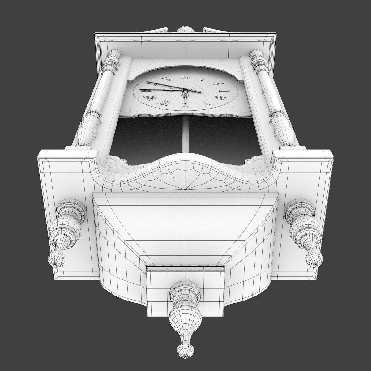 Wooden WallClock 3D model_8