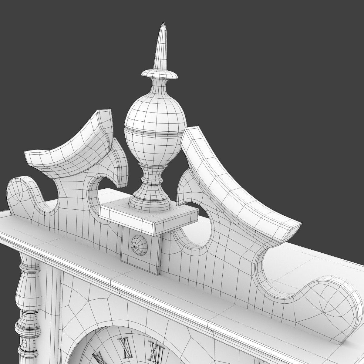 Wooden WallClock 3D model_6