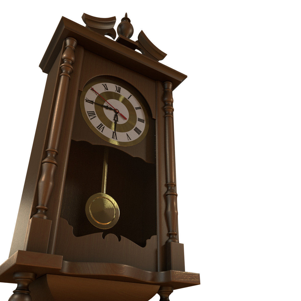 Wooden WallClock 3D model_11