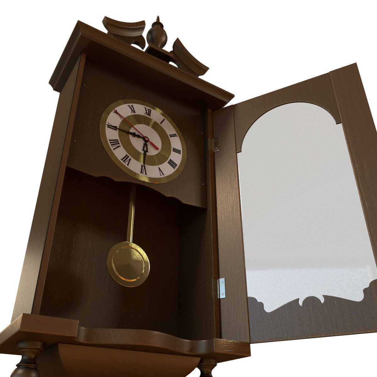 Wooden WallClock 3D model_14