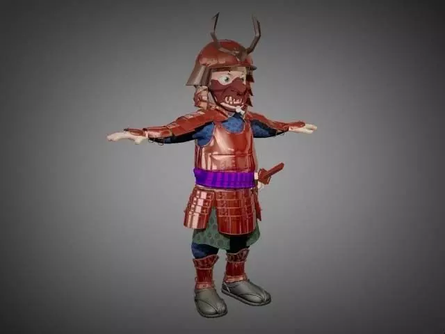 SAMURAI dressed in armor 3D model_0