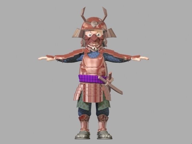 SAMURAI dressed in armor 3D model_1