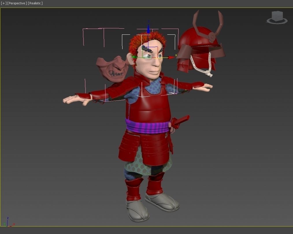 SAMURAI dressed in armor 3D model_3