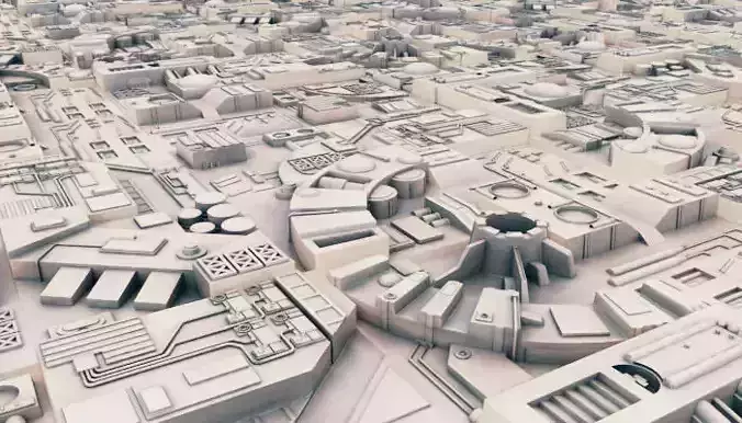 Sci-Fi Landscape Construction Kit Low-poly 3D model