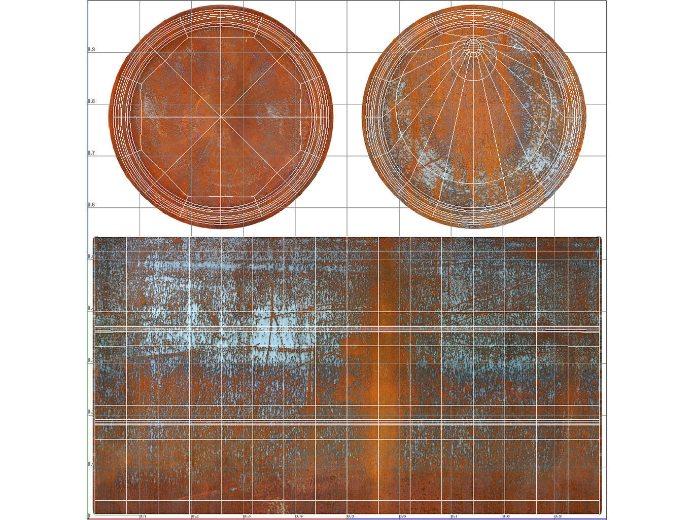 Old Rusty Barrel Low-poly 3D model_8