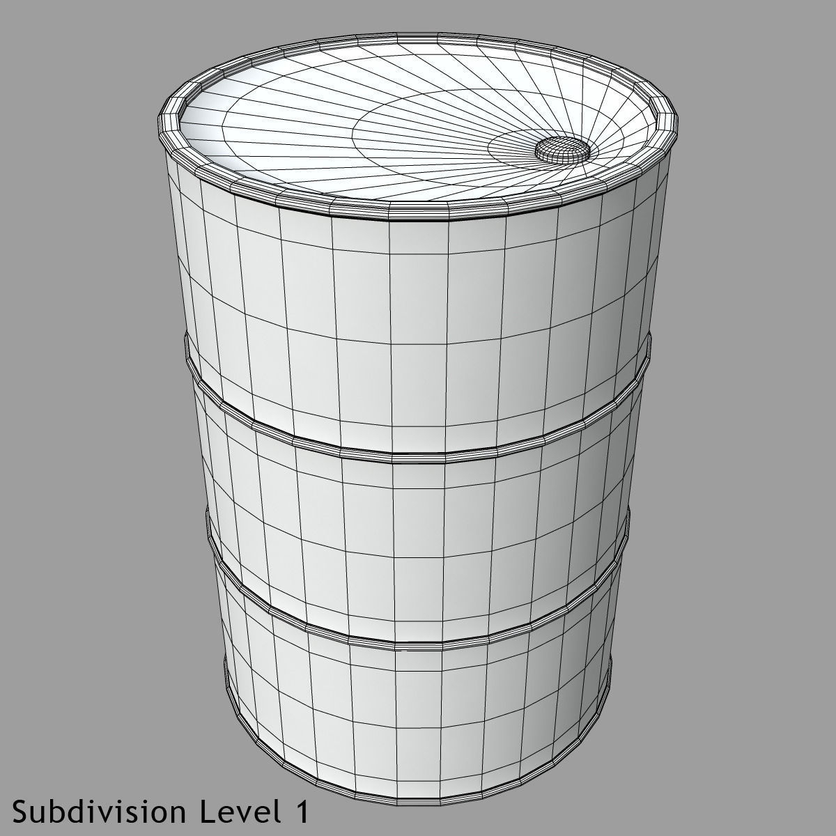 Old Rusty Barrel Low-poly 3D model_14