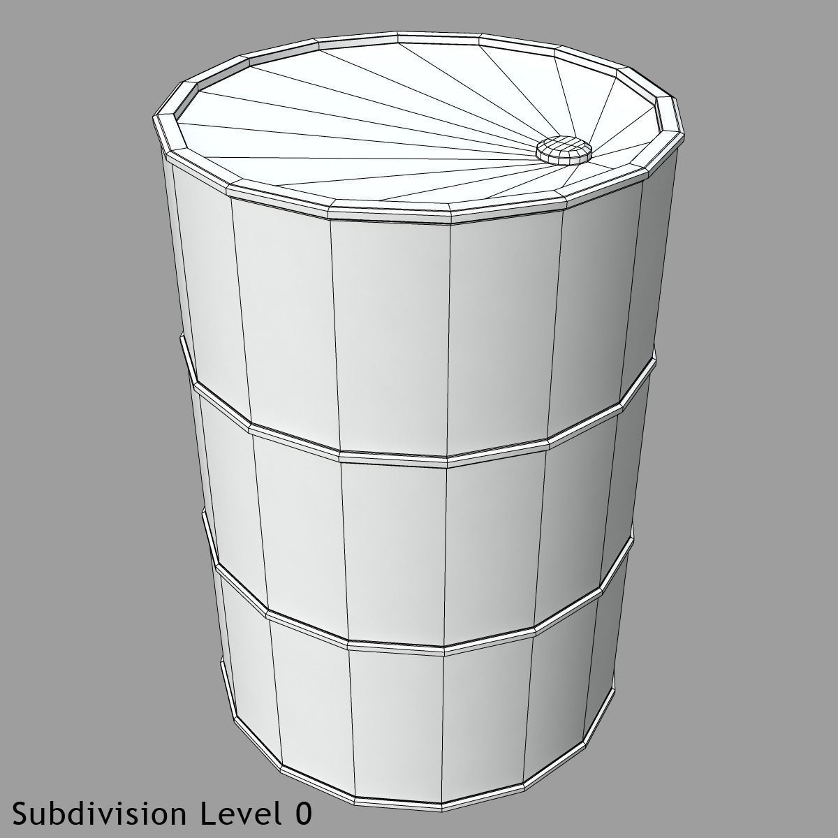 Old Rusty Barrel Low-poly 3D model_13