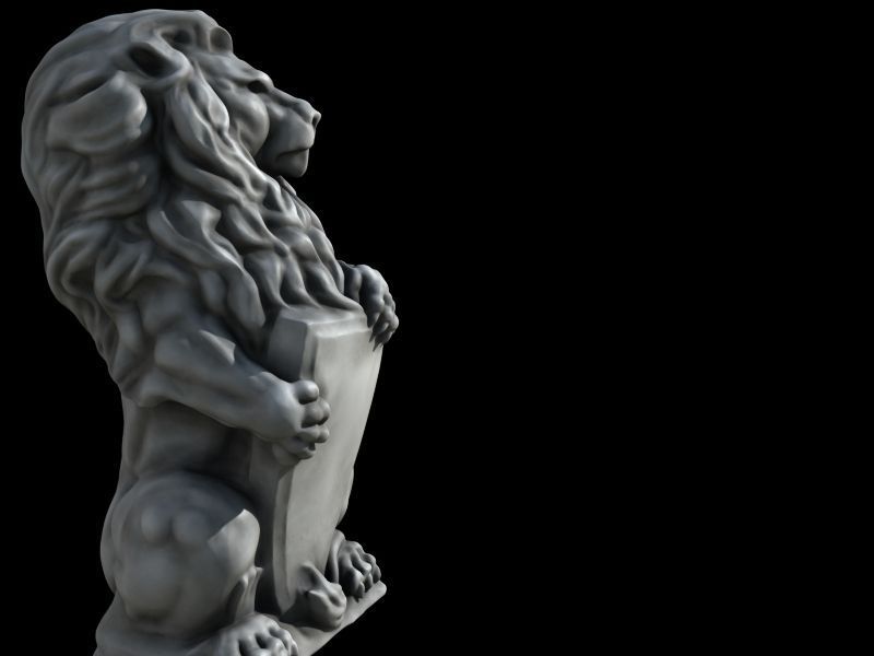 High-poly Lion Statue 3D model_4