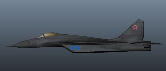 Military Airplane Low-poly 3D model_3