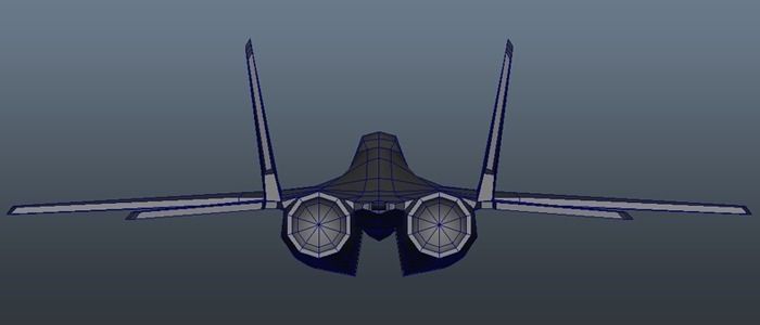 Military Airplane Low-poly 3D model_6