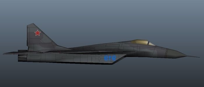 Military Airplane Low-poly 3D model_1