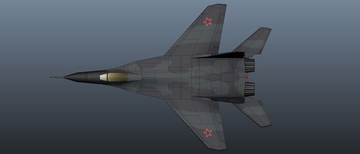 Military Airplane Low-poly 3D model_4