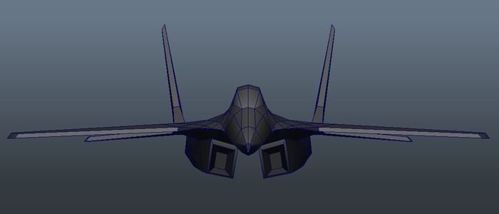 Military Airplane Low-poly 3D model_5