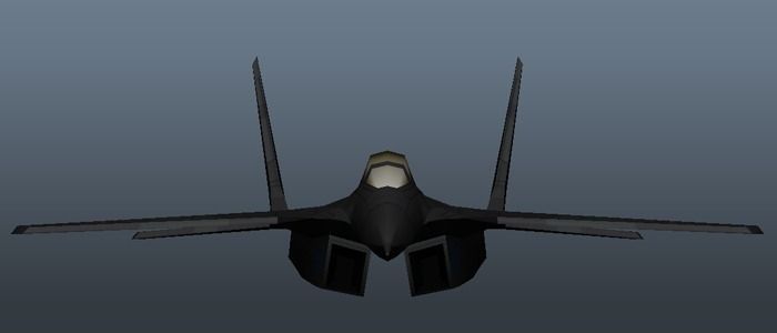 Military Airplane Low-poly 3D model_0