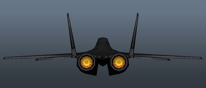 Military Airplane Low-poly 3D model_2