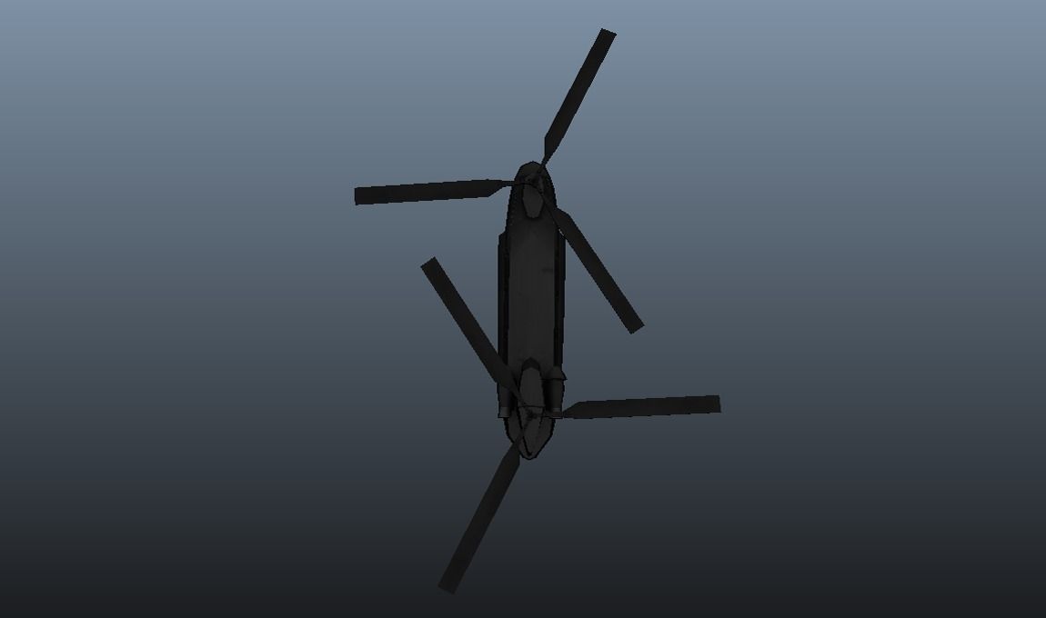 TransportCopter chinook helicopter - chinook helicopter Low-poly 3D model_4