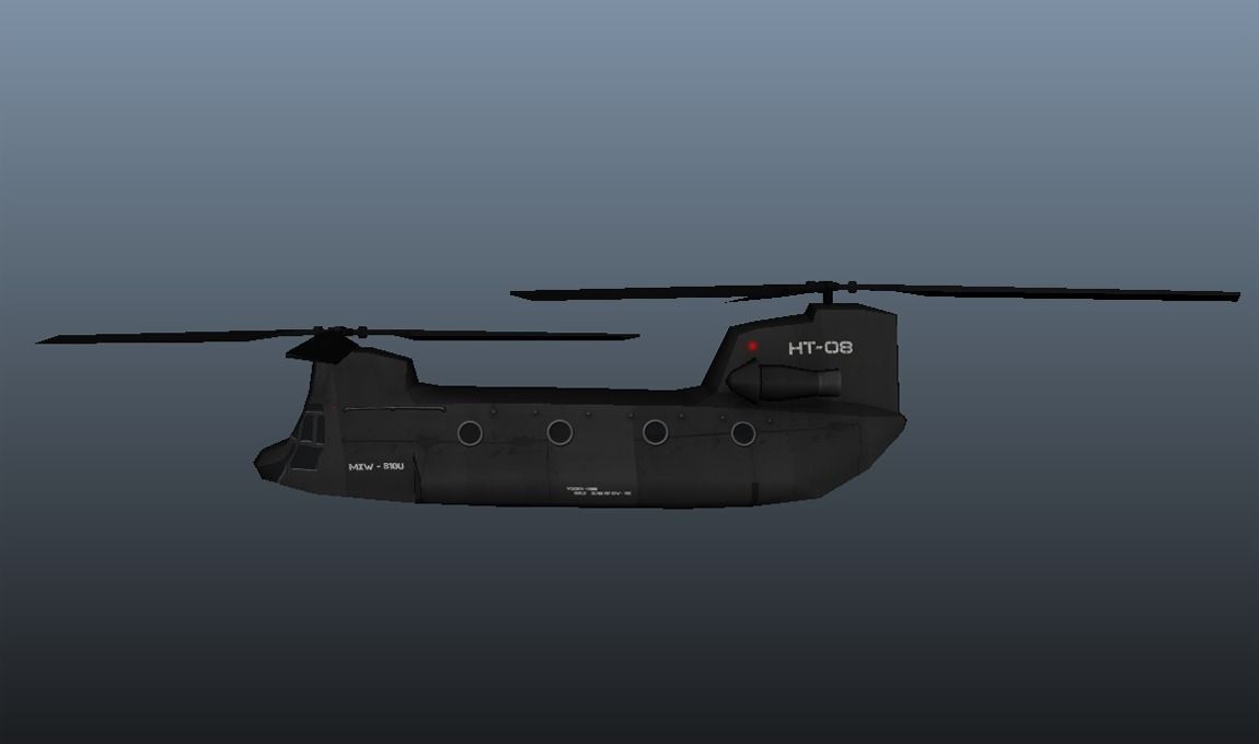 TransportCopter chinook helicopter - chinook helicopter Low-poly 3D model_1