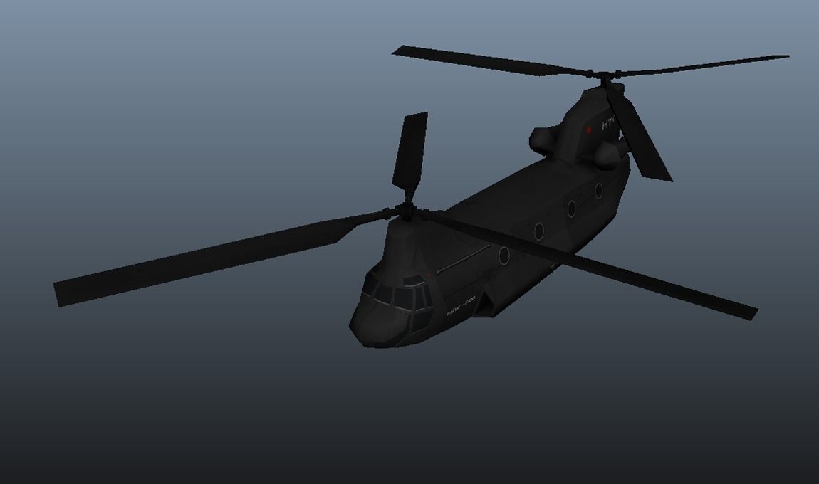 TransportCopter chinook helicopter - chinook helicopter Low-poly 3D model_0