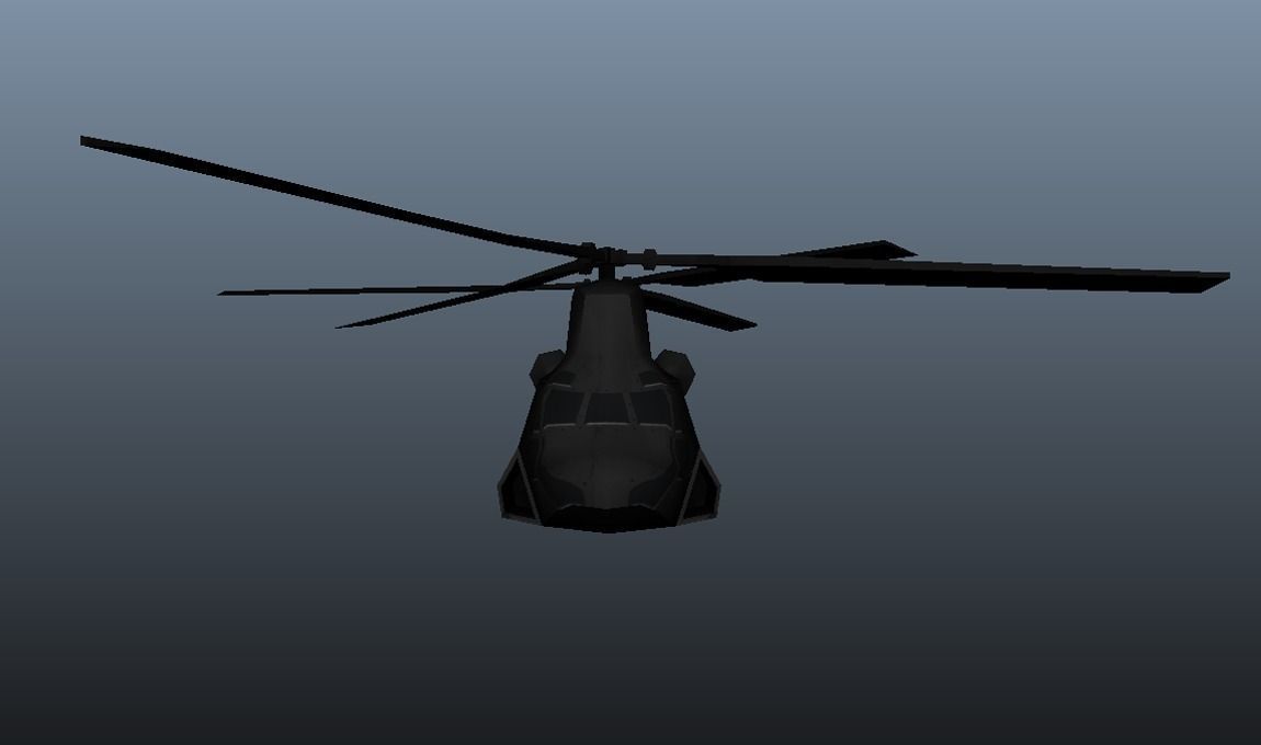 TransportCopter chinook helicopter - chinook helicopter Low-poly 3D model_3