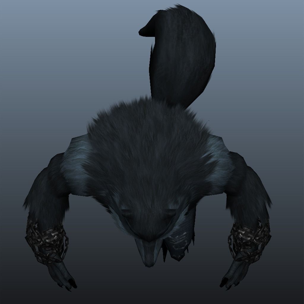 Werewolf with chains Low-poly 3D model_3