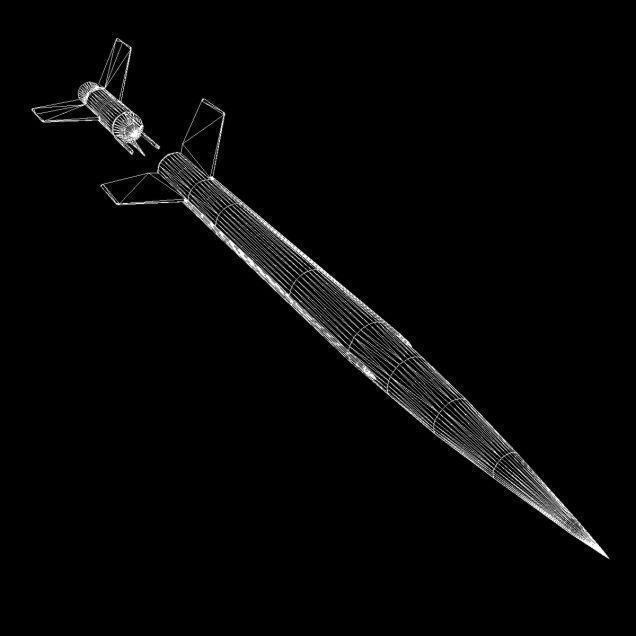 Aerobee 100 Rocket 3D model_16