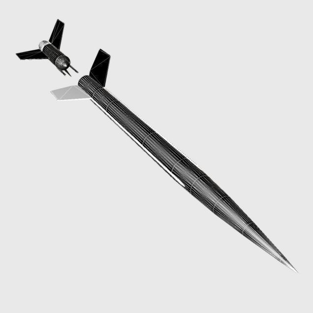 Aerobee 100 Rocket 3D model_8