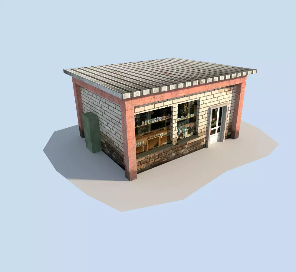 low poly town house Low-poly 3D model