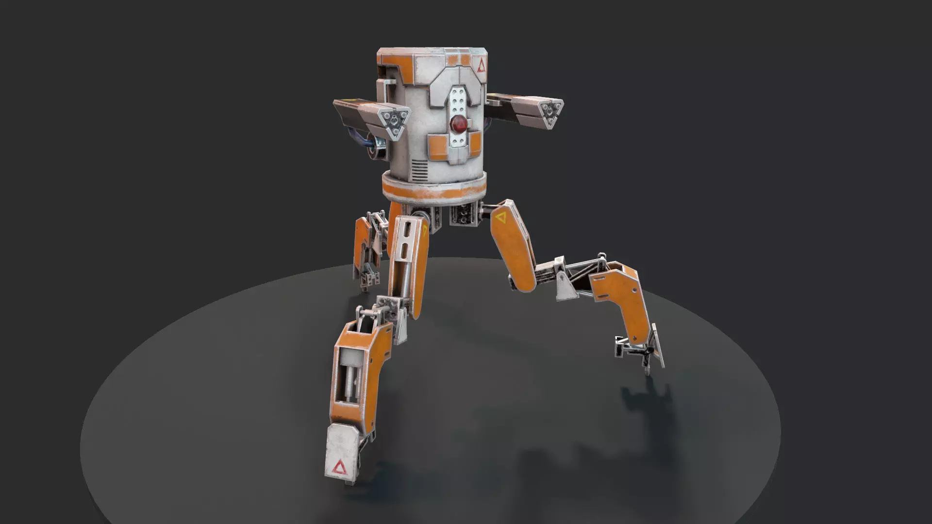 Three legged Mech Robot Low-poly 3D model_0