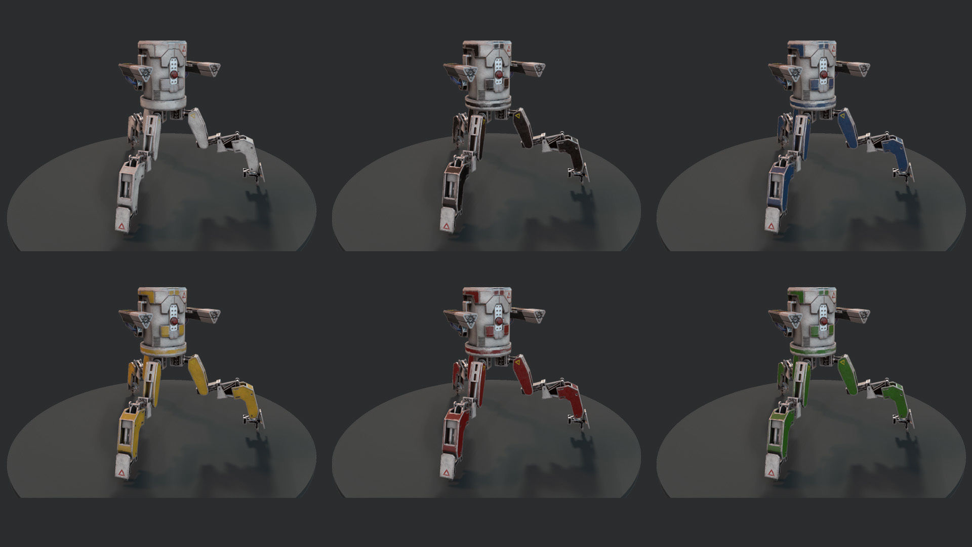 Three legged Mech Robot Low-poly 3D model_5