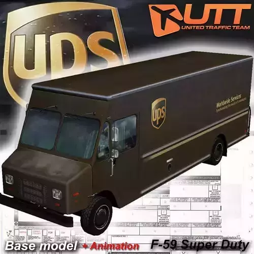 Morgan Olson Walk in van UPS Low-poly 3D model