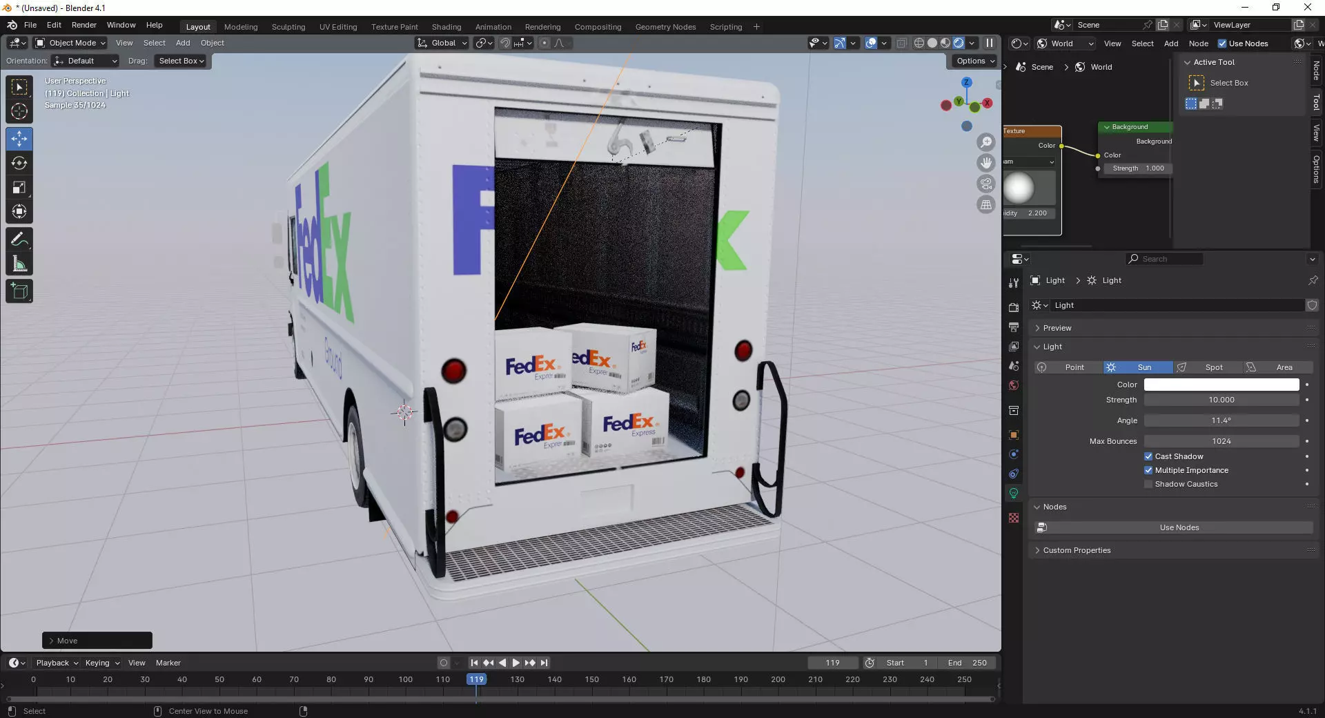 Morgan Olson FedEx Low-poly 3D model_7
