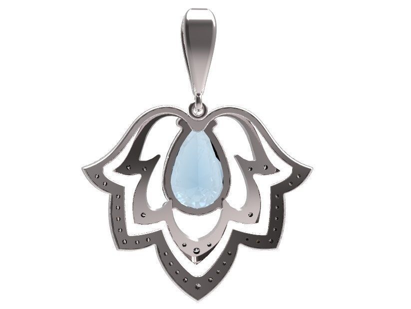 Pendant garnet and emerald 3D print model_9