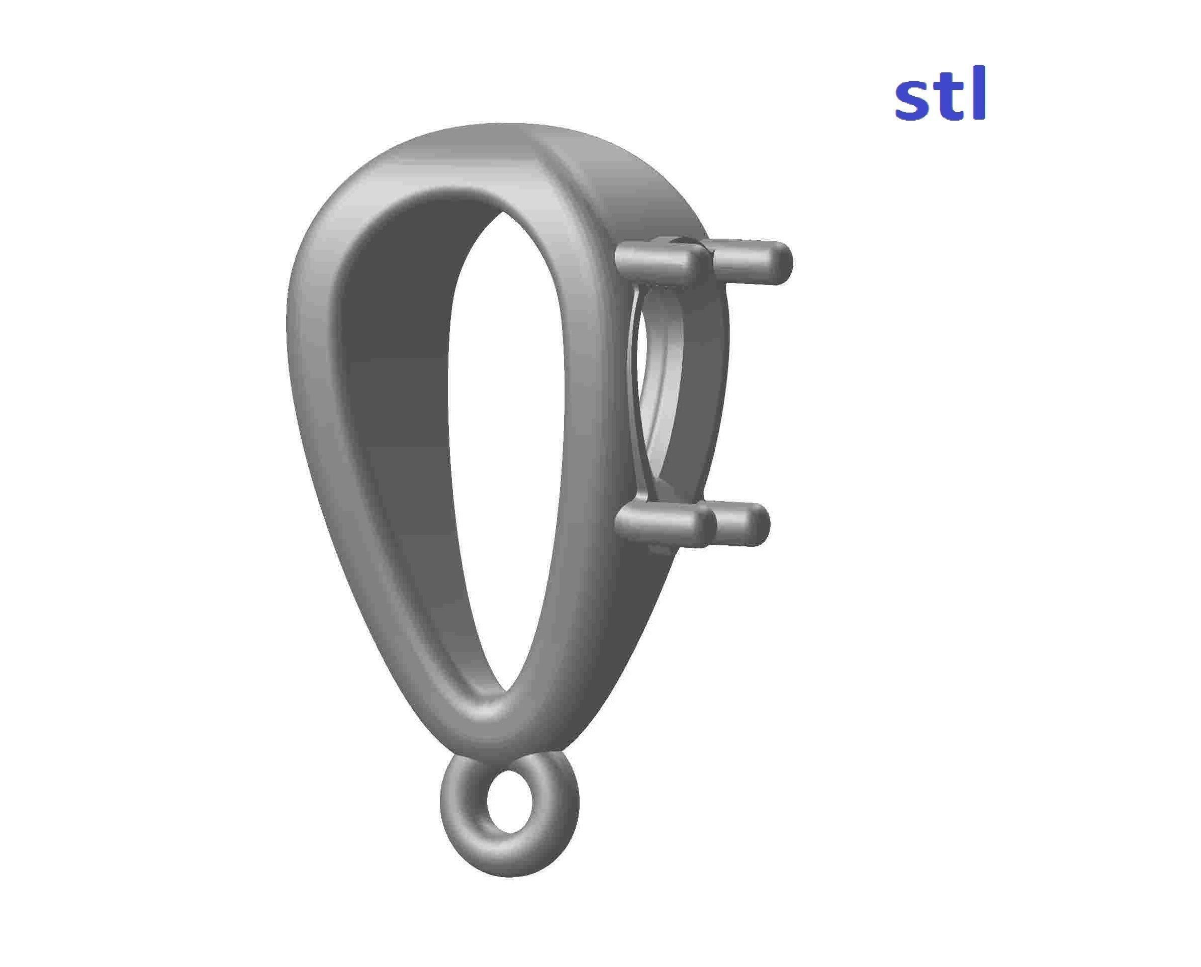 Pendant garnet and emerald 3D print model_11