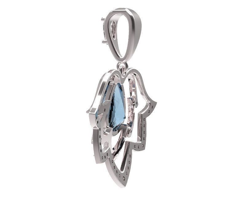 Pendant garnet and emerald 3D print model_8