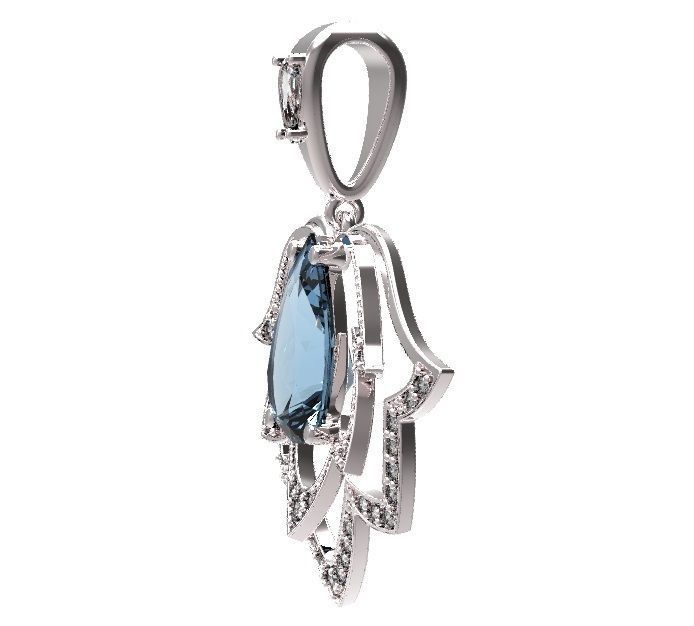 Pendant garnet and emerald 3D print model_6