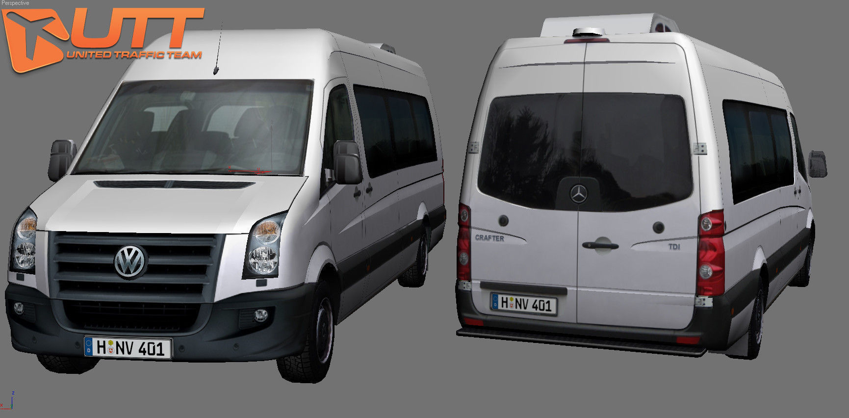 Volkswagen Crafter High Roof  Low-poly 3D model_2