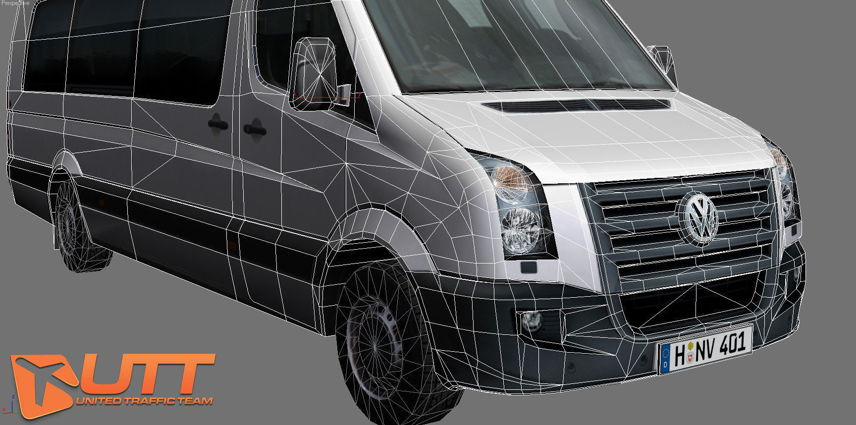 Volkswagen Crafter High Roof  Low-poly 3D model_4