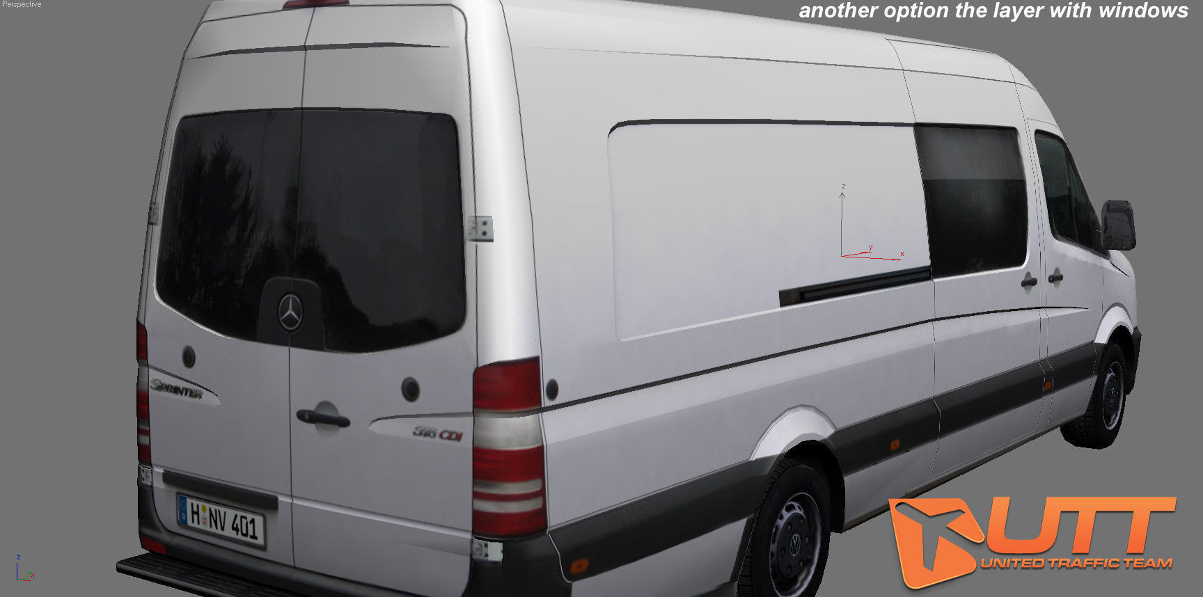 Volkswagen Crafter High Roof  Low-poly 3D model_3