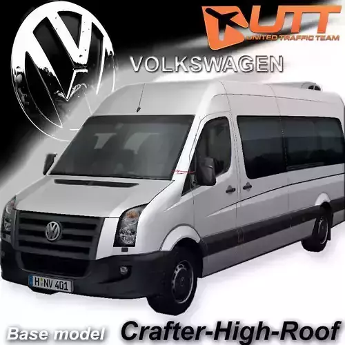Volkswagen Crafter High Roof  Low-poly 3D model
