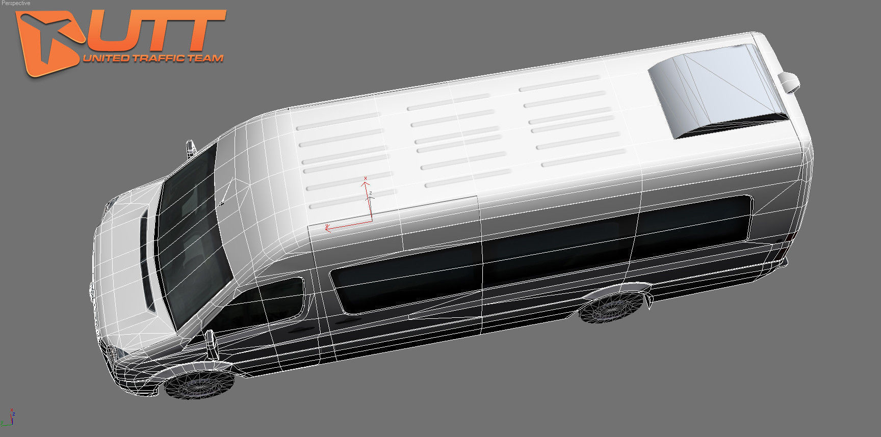 Volkswagen Crafter High Roof  Low-poly 3D model_6
