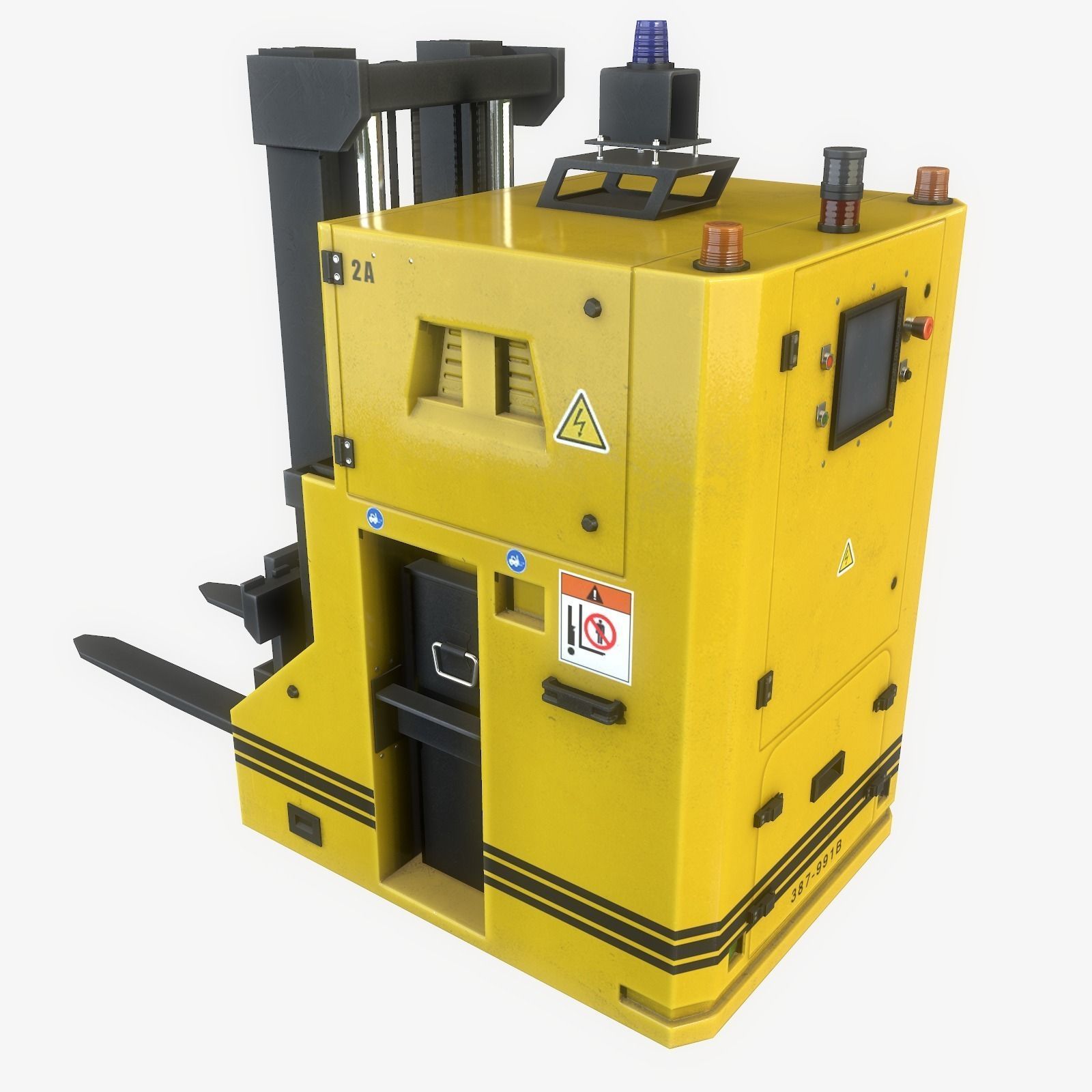 Automated Guided Vehicle Low-poly 3D model_1