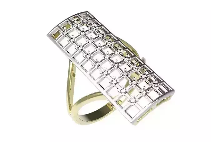 Ring gold and diamond 3D print model