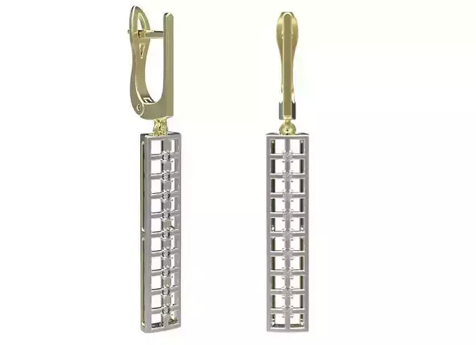 Earrings gold and diamond drop earring